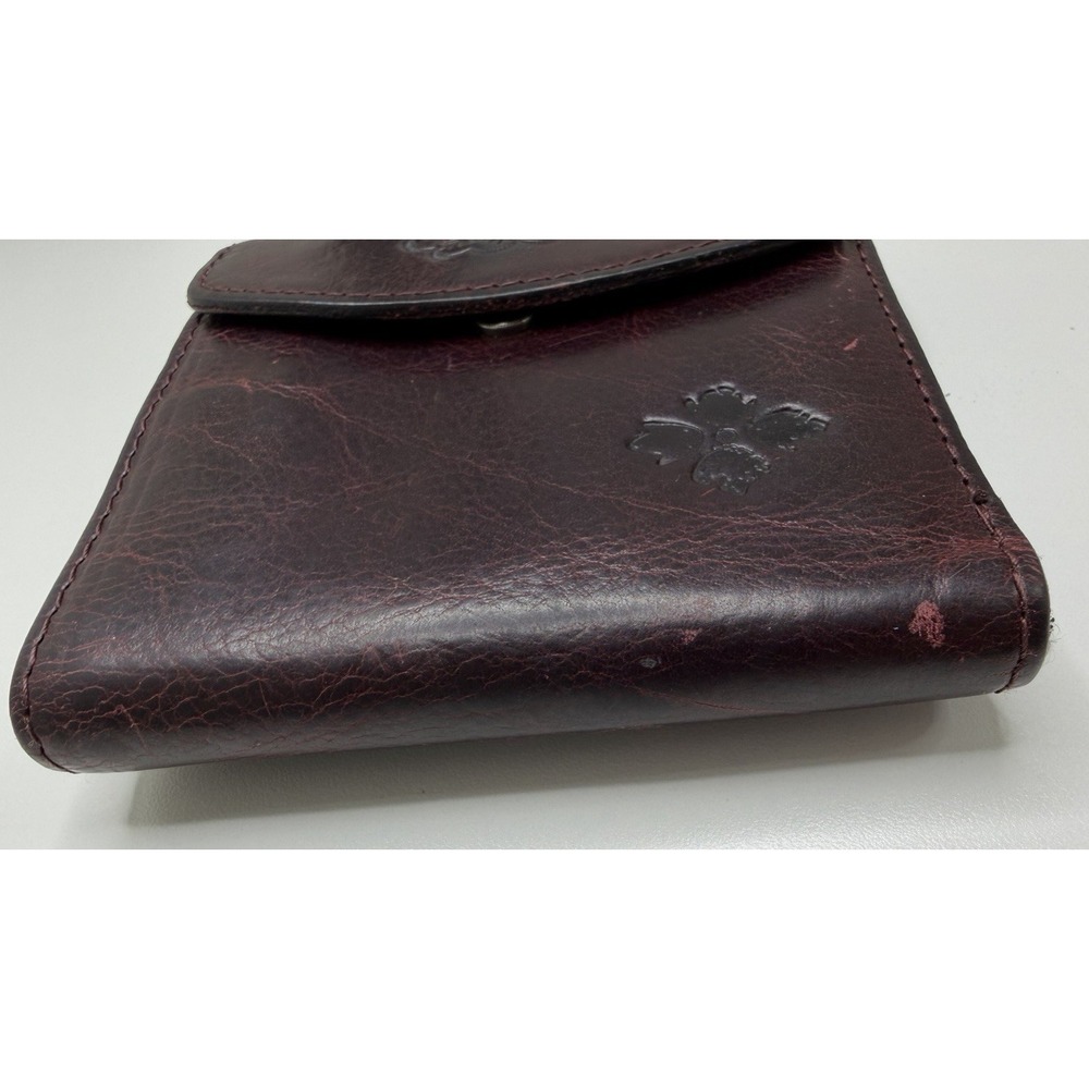 Patricia Nash Reiti Leather Wallet Kisslock Change Pocket Three Fold Burgundy - Picture 3 of 14